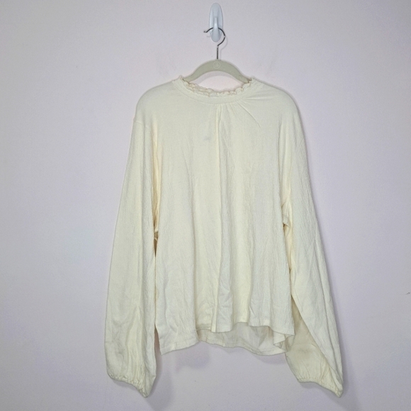 J.Crew ruffleneck top cream 3X NWT - Picture 3 of 6